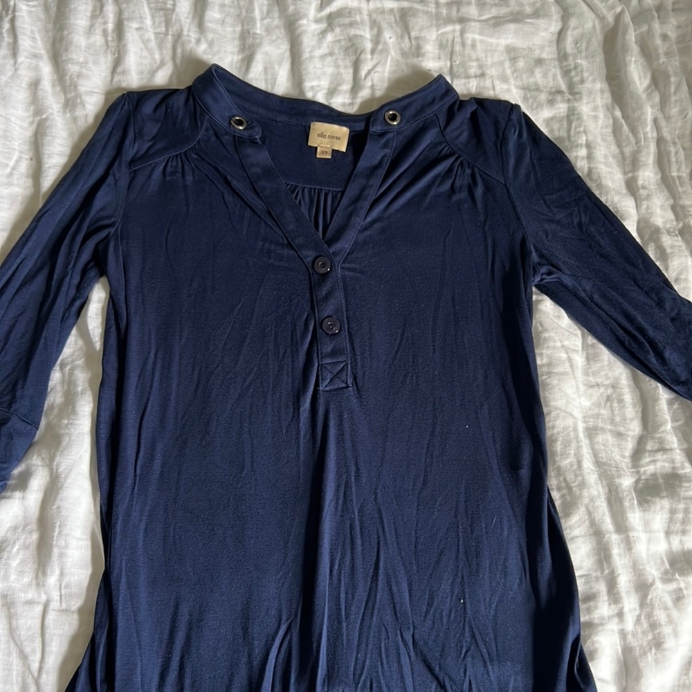 Ella Miss 3/4 sleeve top, Navy, XS